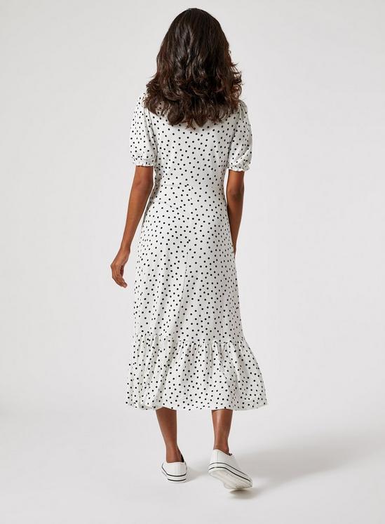 Dorothy Perkins Petite White Spot Printed Dress 2