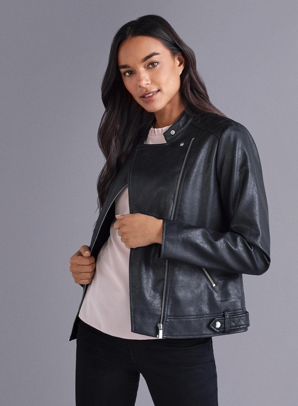 Dorothy perkins collarless outlet biker jacket