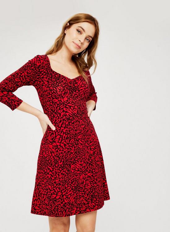 Dorothy Perkins Petite Red Abstract Print Cotton Dress 2
