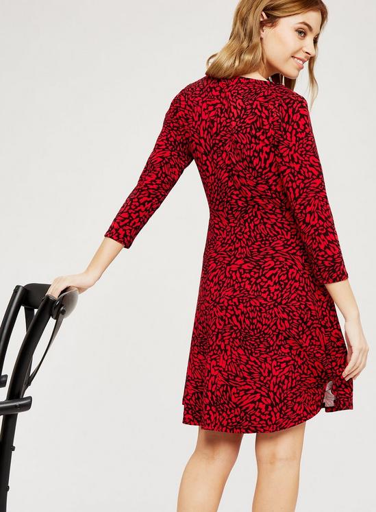 Dorothy Perkins Petite Red Abstract Print Cotton Dress 3