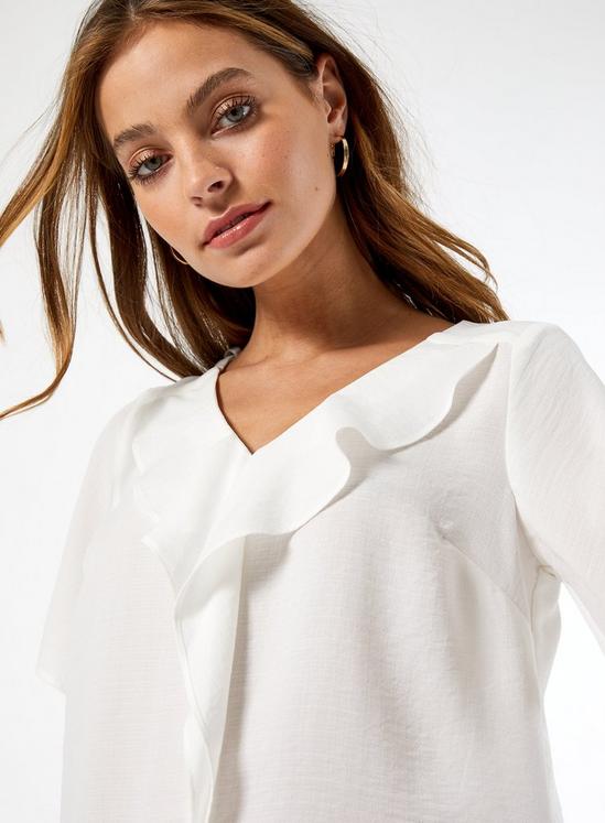 Dorothy Perkins Petite White Ruffle Front Top 5