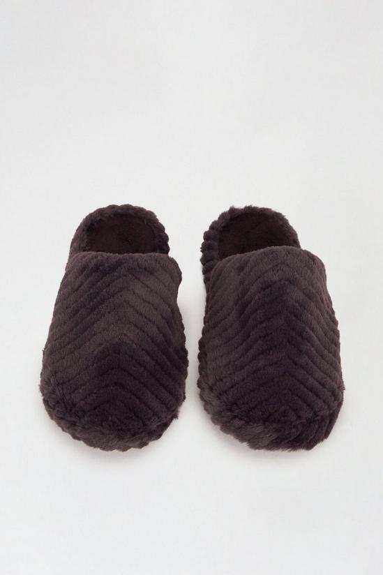 Dorothy Perkins Charcoal Faux Fur Slippers 2