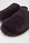 Dorothy Perkins Charcoal Faux Fur Slippers thumbnail 3