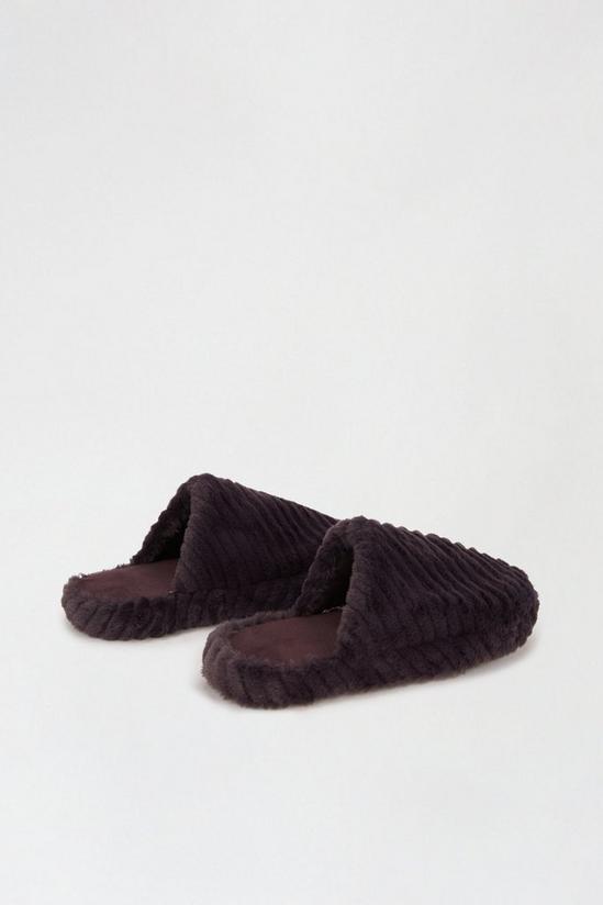 Dorothy Perkins Charcoal Faux Fur Slippers 4