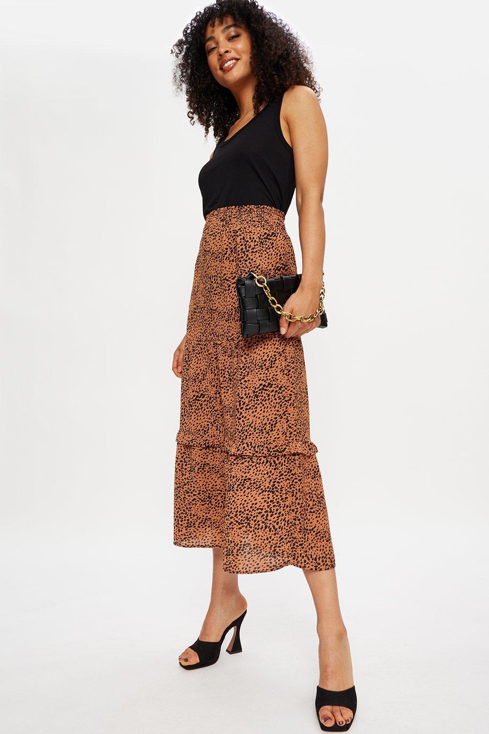 Animal print midi sale skirt dorothy perkins