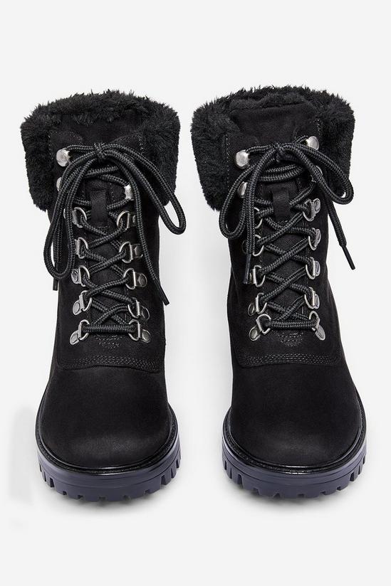 Dorothy Perkins Black Millie Fur Hiker Boots 1