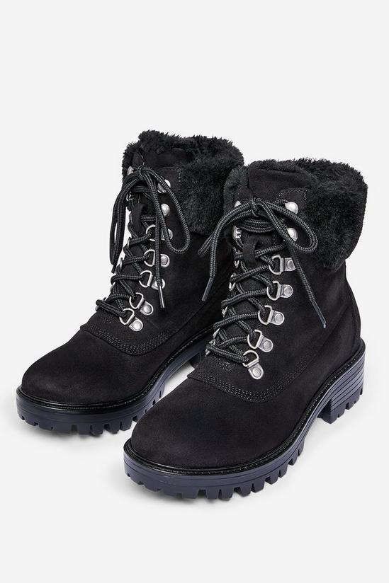 Dorothy Perkins Black Millie Fur Hiker Boots 2