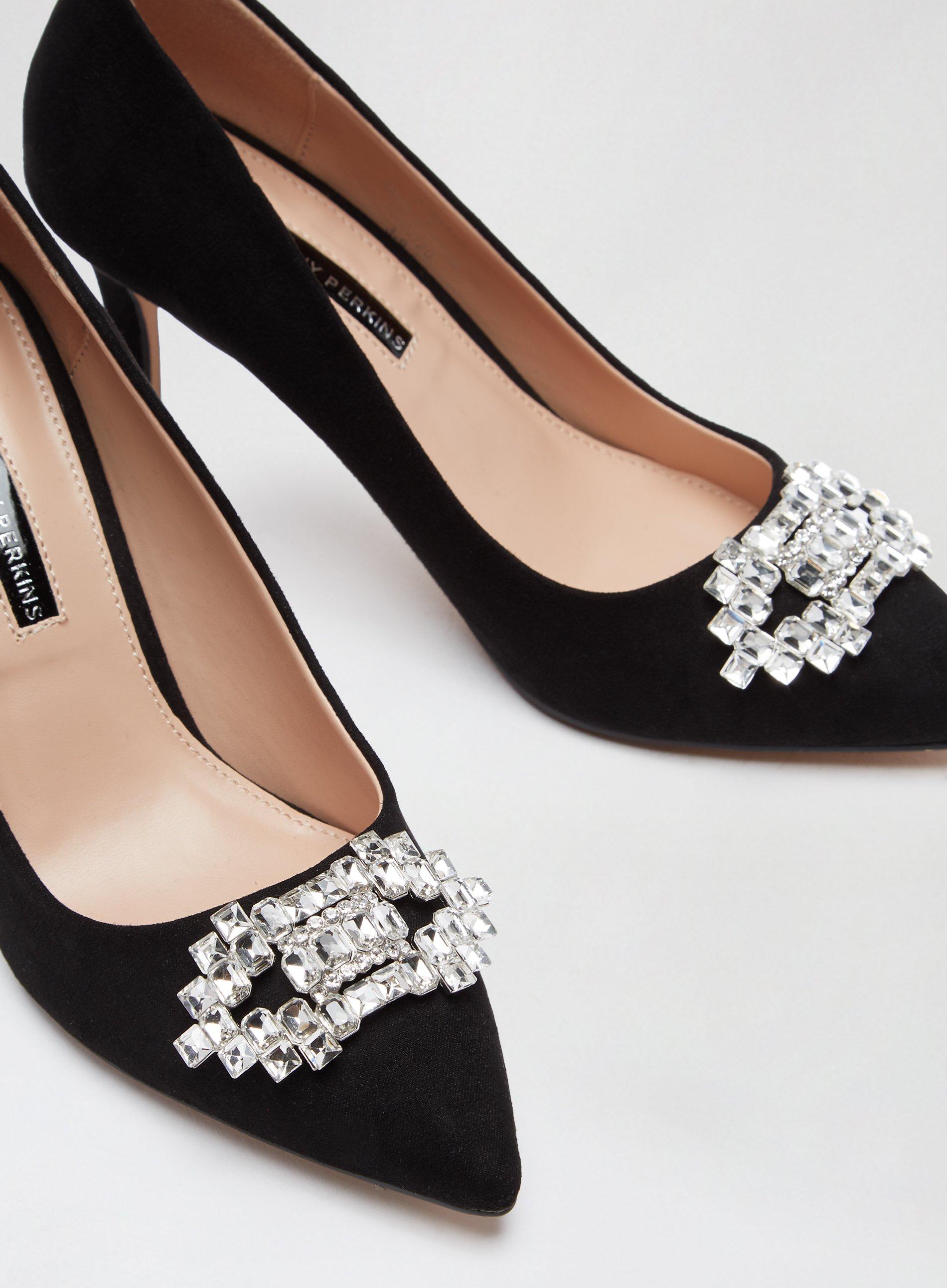 Black embellished 2025 court shoes