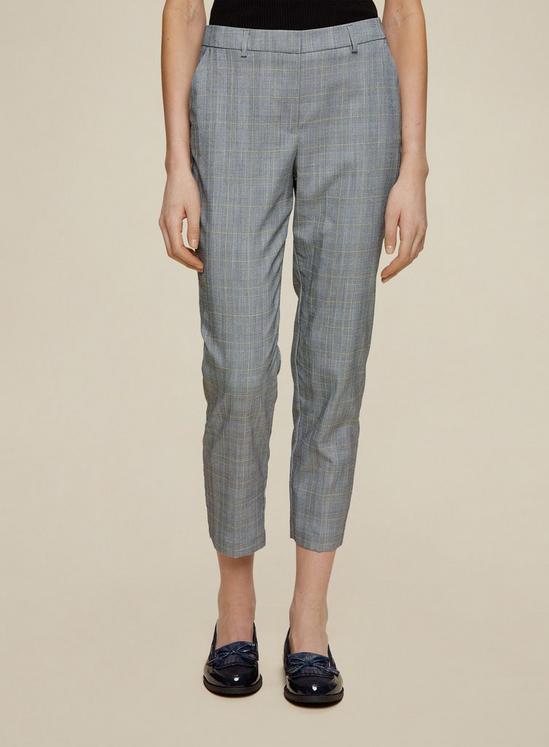 Dorothy Perkins Grey Check Print Ankle Grazer Trousers 1