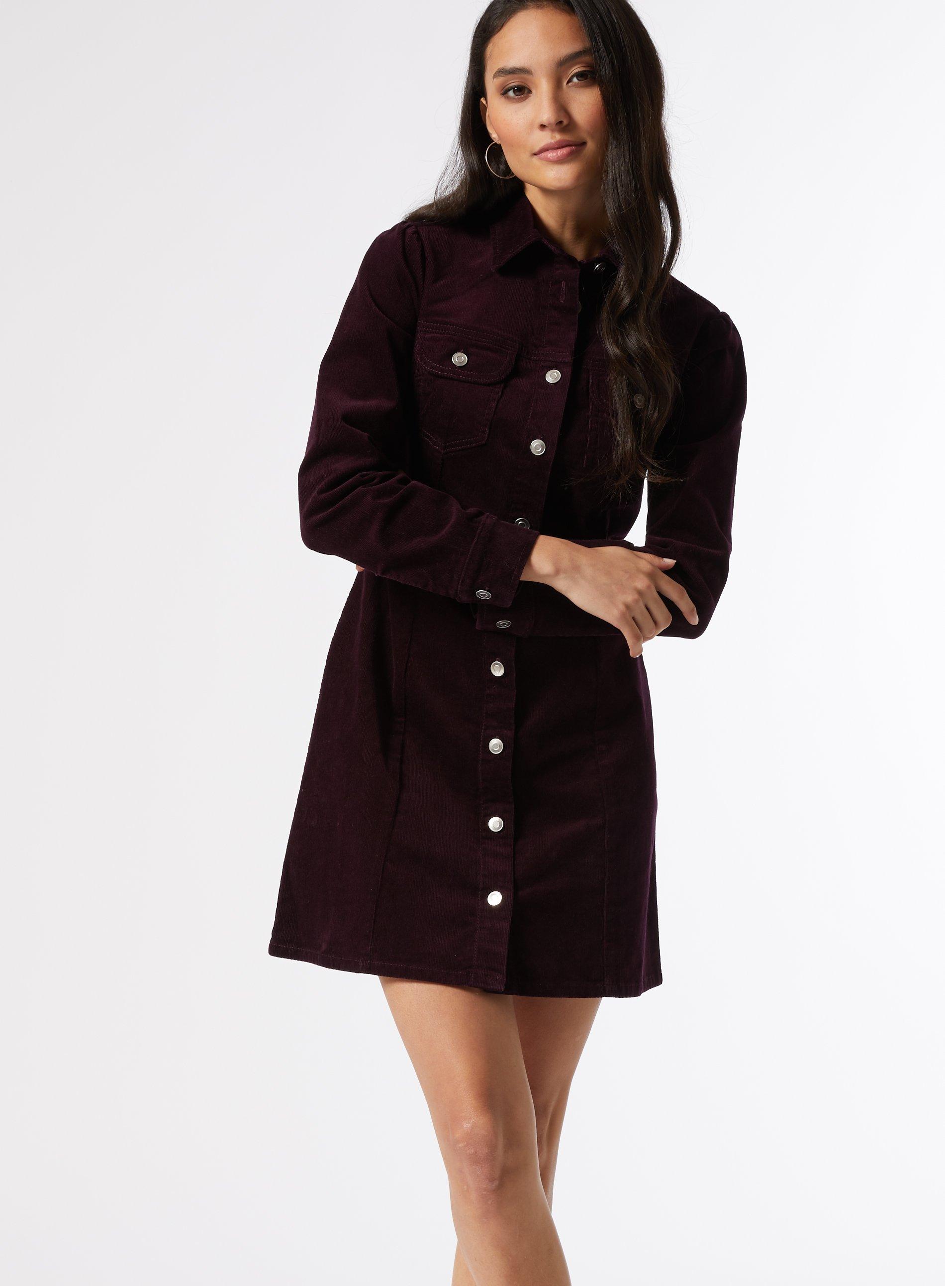 Dresses Petite Purple Cord Shirt Dress Dorothy Perkins