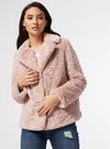 Dorothy Perkins DP Petite Pink Short Textured Faux Fur Coat thumbnail 1