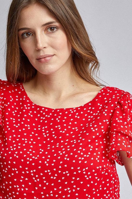 Dorothy Perkins Red Heart Print Double Ruffle Top 4