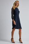 Dorothy Perkins Navy Blue Lace Sleeve Fit and Flare Dress thumbnail 2