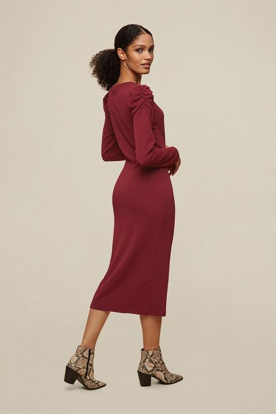 Dorothy Perkins Tall Berry Ruched Sleeve Bodycon Dress 3