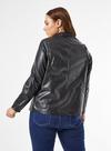 Dorothy Perkins Curve Black Faux Leather Waterfall Jacket thumbnail 2