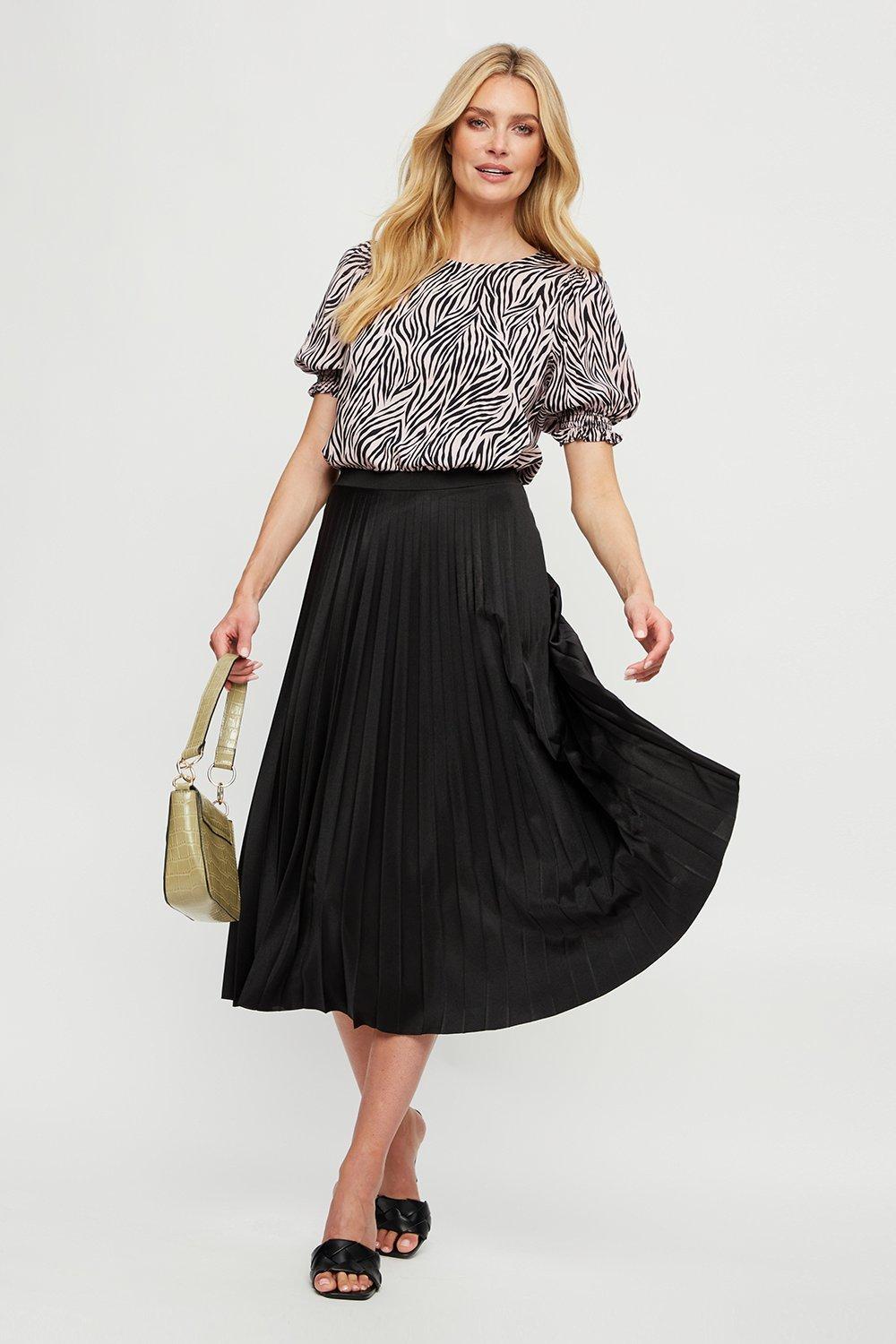 Jersey pleated outlet skirt