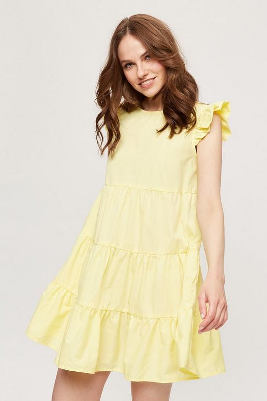 Dorothy Perkins Lemon Tiered Poplin Mini Dress 1