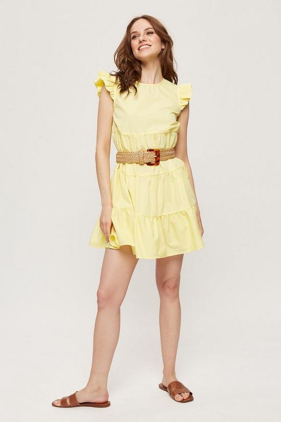 Dorothy Perkins Lemon Tiered Poplin Mini Dress 2