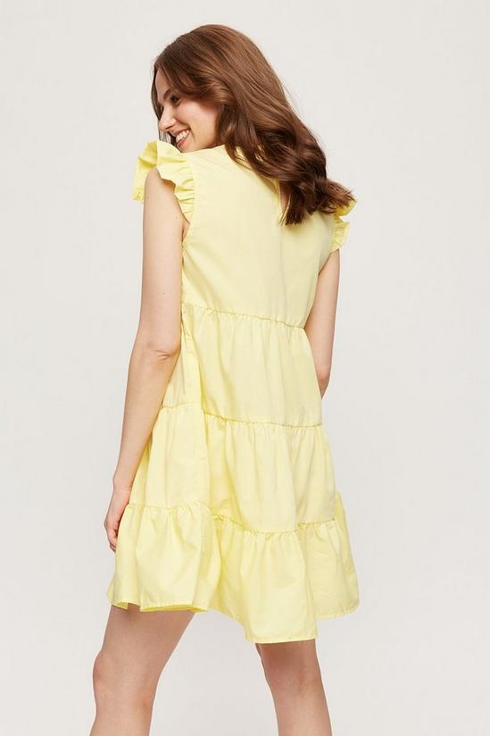 Dorothy Perkins Lemon Tiered Poplin Mini Dress 3