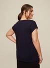 Dorothy Perkins Curve 3 Pack Navy Pink And Blue T-Shirt thumbnail 2