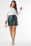 Dorothy Perkins Curve Green Pu Mini Skirt thumbnail 1