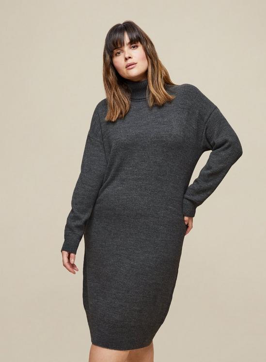 Dorothy Perkins Curve Grey Knitted Dress 1