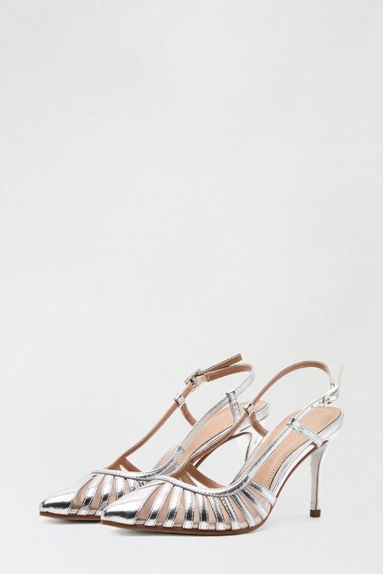Dorothy Perkins Silver Darby Court Shoes 2