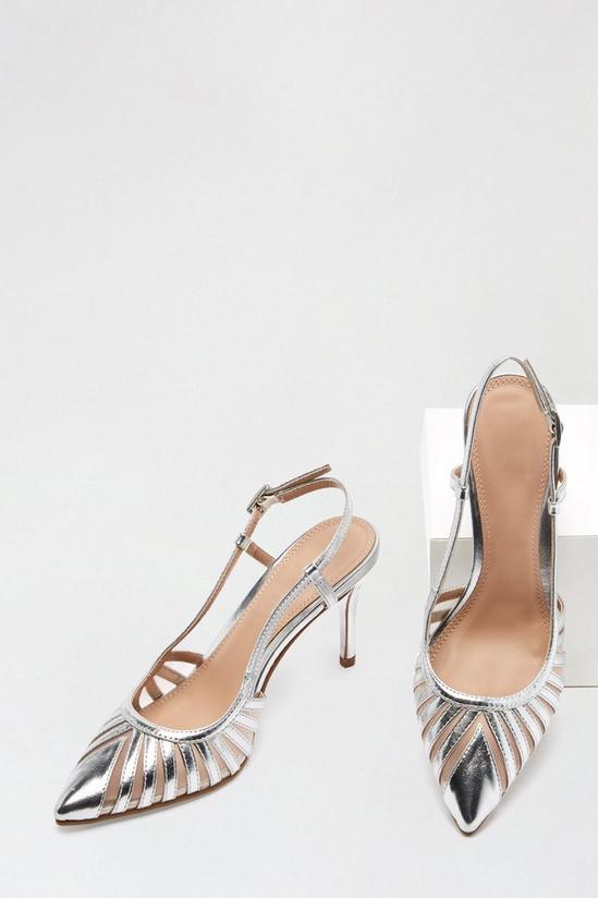 Dorothy Perkins Silver Darby Court Shoes 3