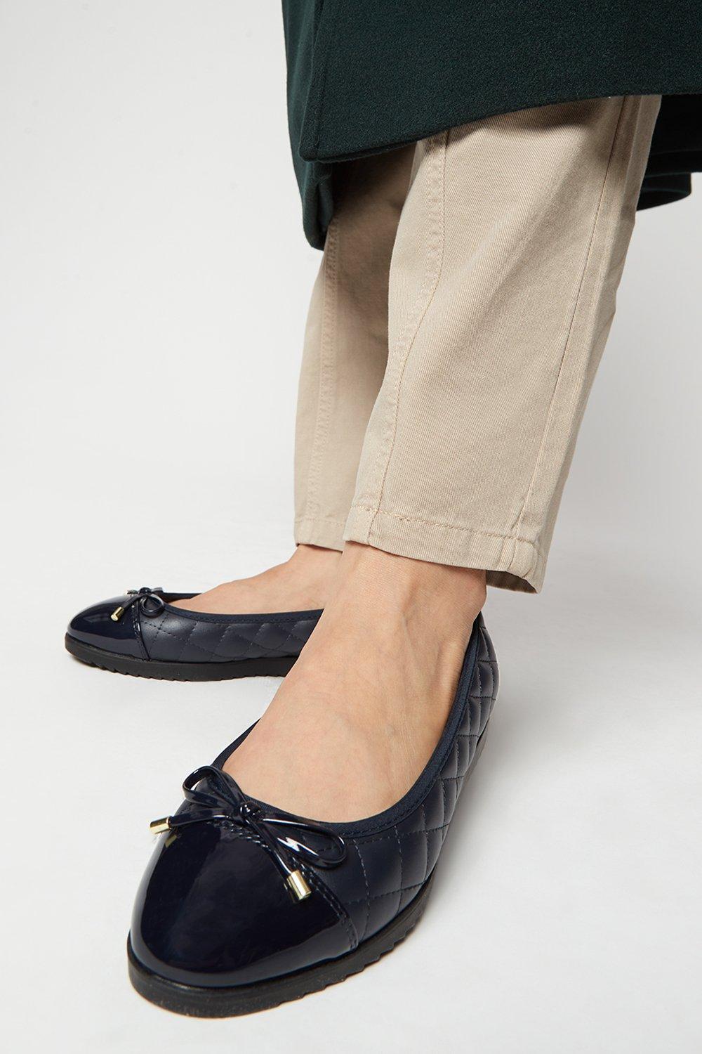 Wide fit navy ballet sales pumps