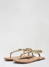 Dorothy Perkins Wide Fit Gold Free Woven Sandals thumbnail 1