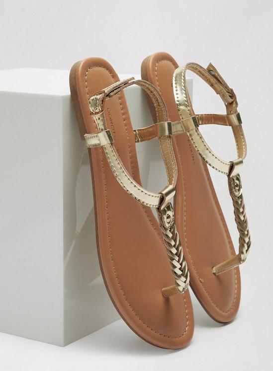 Dorothy Perkins Wide Fit Gold Free Woven Sandals 4