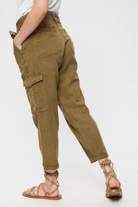 Dorothy Perkins Petite Khaki Utility Trousers 3