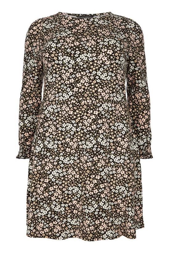 Dorothy Perkins Curve Floral Puff Sleeve Fit And Flare Dress 1