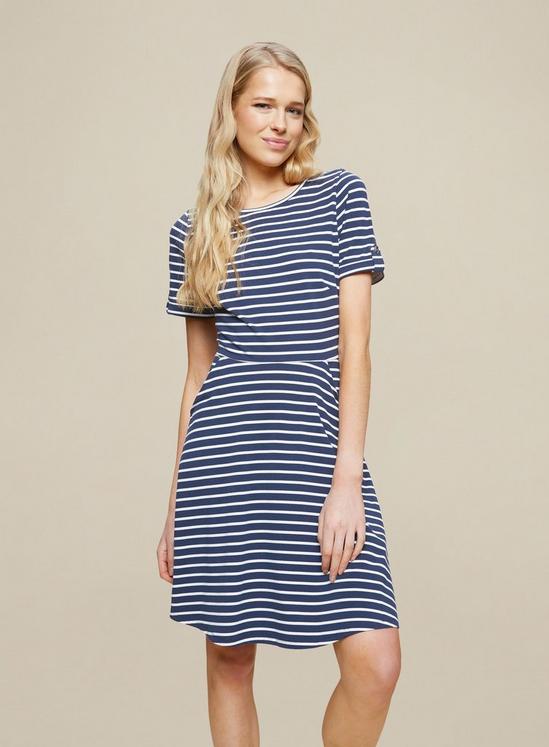 Dorothy Perkins Navy Stripe T-Shirt Dress 1