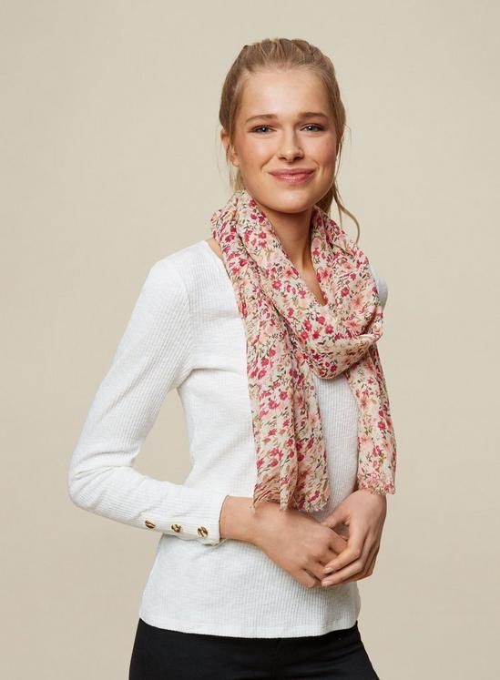 Dorothy Perkins Pink Ditsy Floral Lightweight Scarf 2
