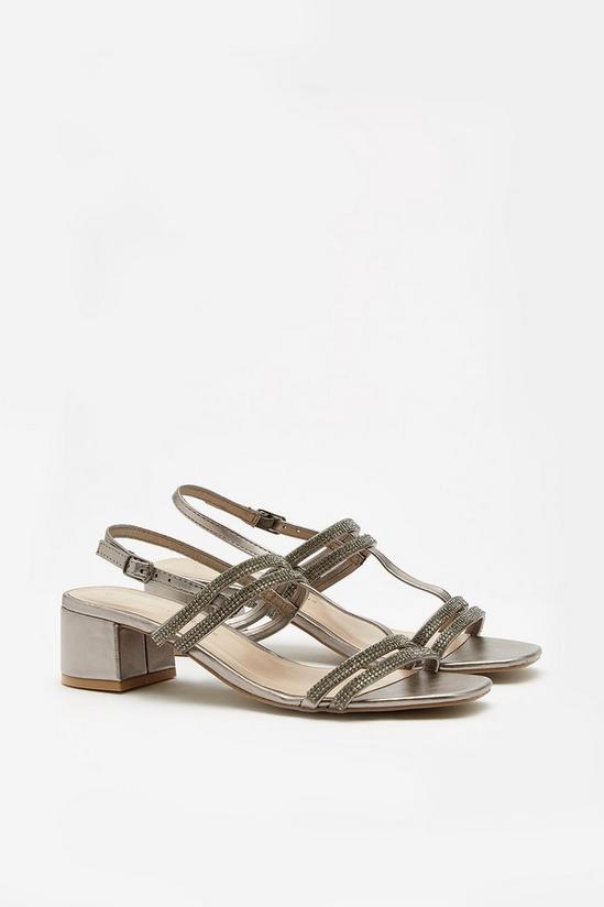 Dorothy Perkins Pewter Square Heeled Sandals 2