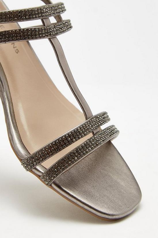 Dorothy Perkins Pewter Square Heeled Sandals 3