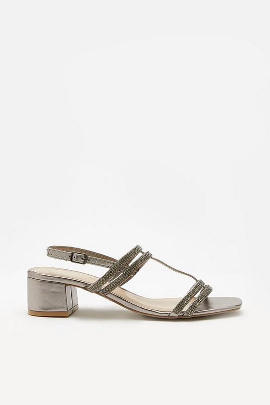 Dorothy Perkins Pewter Square Heeled Sandals 4