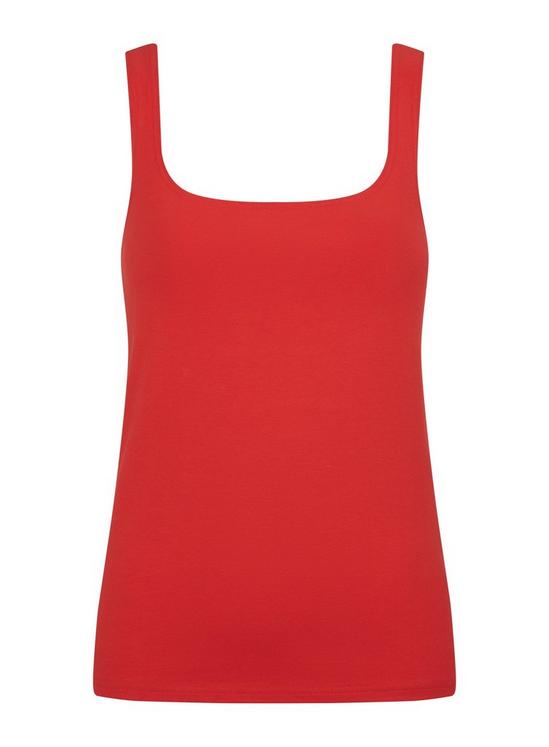 Dorothy Perkins Cotton Red Skinny Strap Vest 4