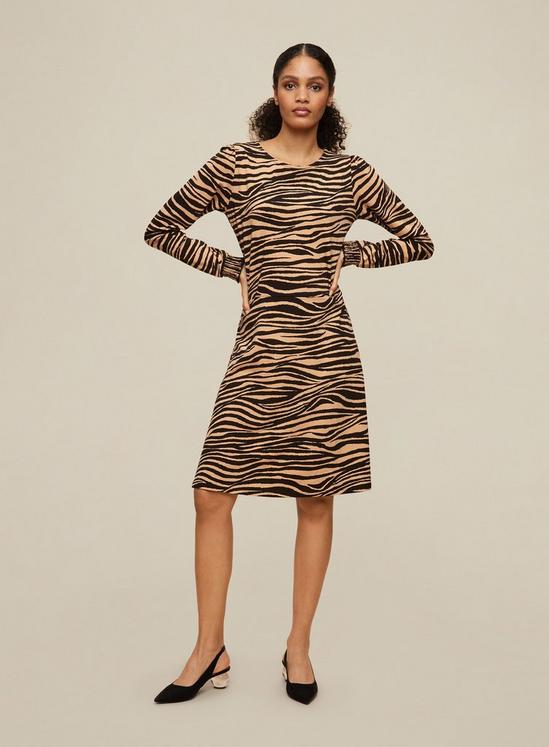 Dorothy Perkins Tall Zebra Puff Sleeve Fit and Flare 1