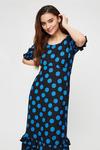 Dorothy Perkins Petite Blue Spot Textured Midaxi Dress thumbnail 2