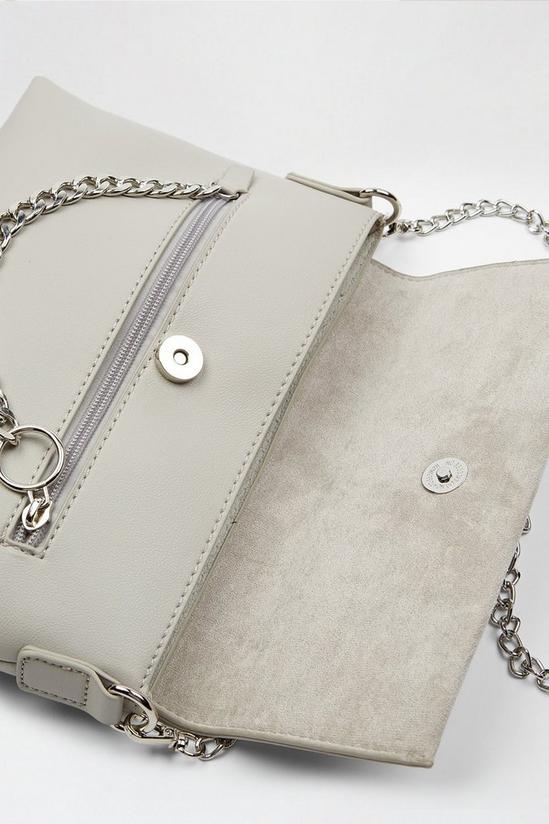 Dorothy Perkins Grey Chain Ring Clutch Bag 4