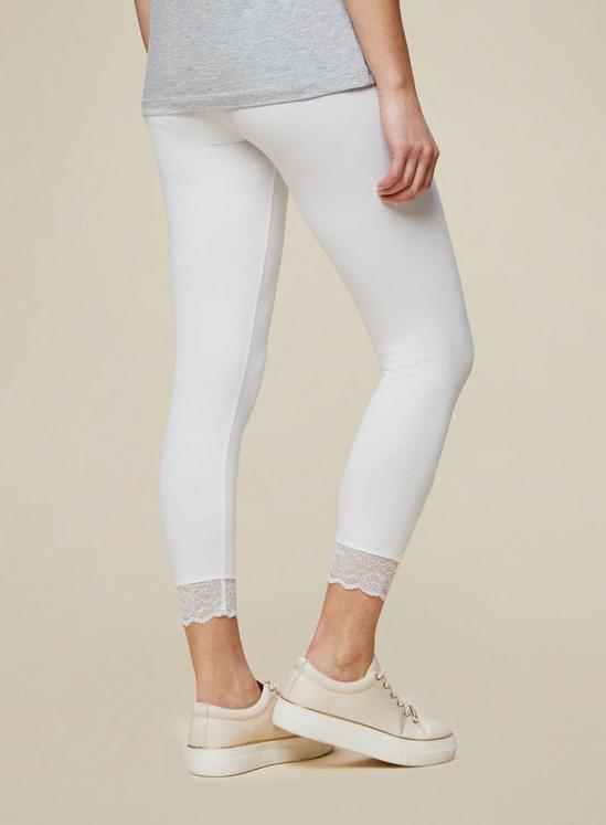 Dorothy Perkins White Lace Trim Cropped Legging 2