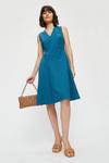 Dorothy Perkins Petite Teal Fit And Flare Dress thumbnail 1