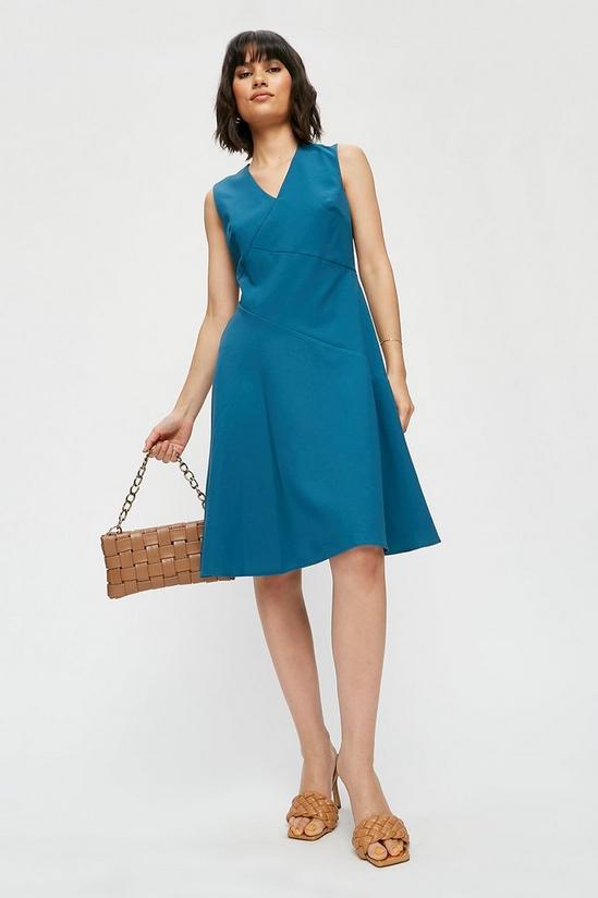 Dorothy Perkins Petite Teal Fit And Flare Dress 1