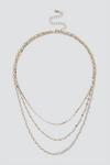 Dorothy Perkins Gold Bobble Disc & Chain 3 Row Necklace thumbnail 1