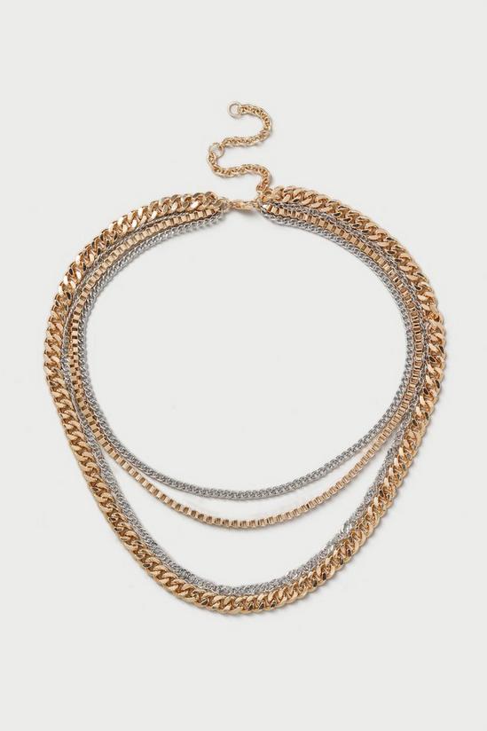 Dorothy Perkins Mixed Metal 5 Row Chain Necklace 1