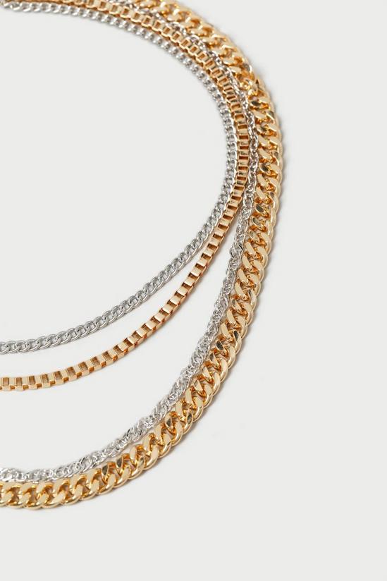 Dorothy Perkins Mixed Metal 5 Row Chain Necklace 2