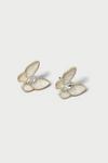 Dorothy Perkins Cream Butterfly Rhinestone Stud Earrings thumbnail 3