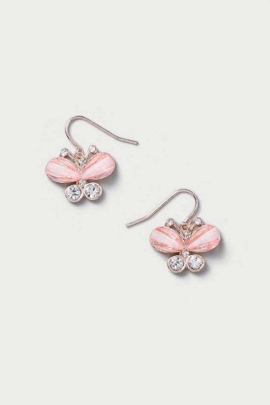 Dorothy Perkins Pink Butterfly Drop Earrings 1